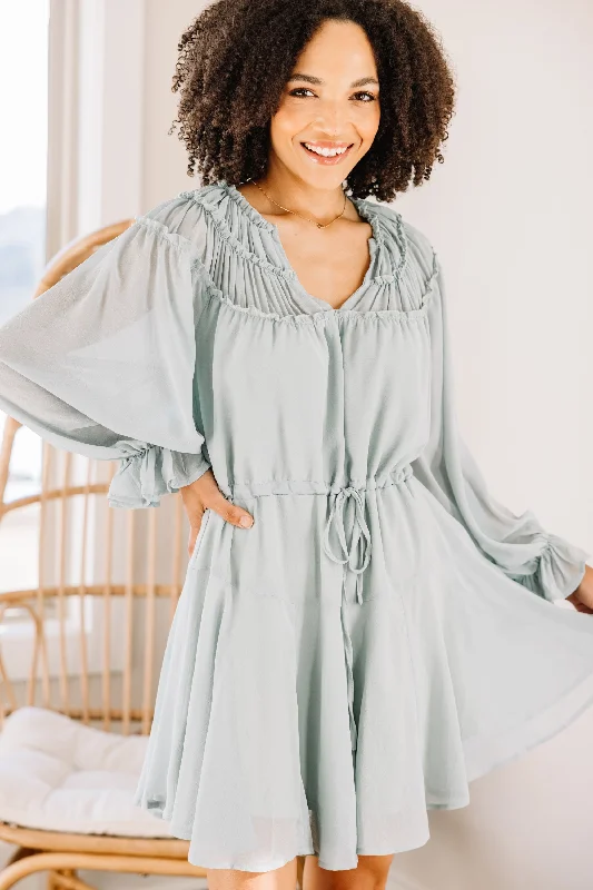 Price Slash New Confidence Seafoam Green Mini Dress