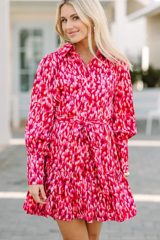 Can't Miss Feel The Same Way Pink Abstract Dress