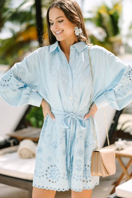 Price Drop Fate: Compliment You Well Blue Pin Striped Dress