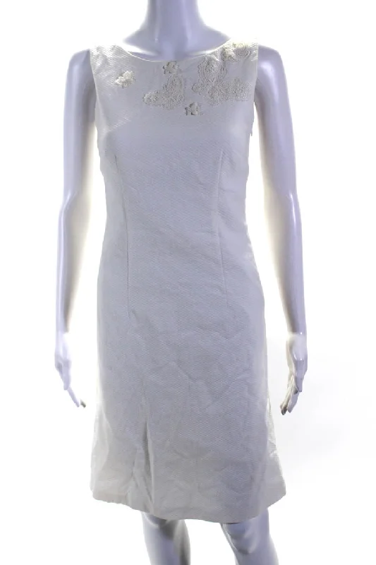 Clearance Sale Moschino Cheap & Chic Womens Back Zip Scoop Neck Sheath Dress White