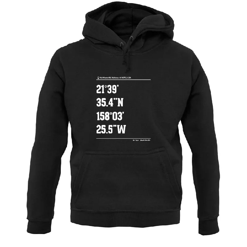 Lowest Price Surfing Coordinates Logcabins Unisex Hoodie