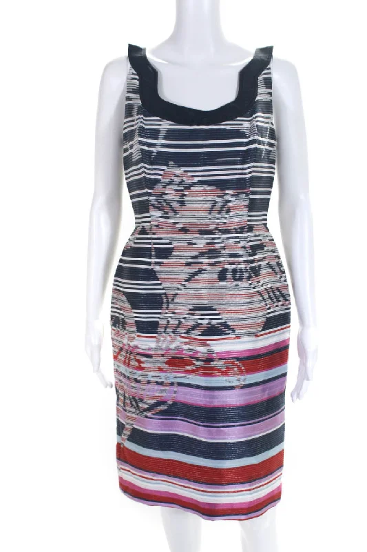 Inventory Reduction Carolina Herrera Womens Multicolor Textured Scoop Neck Shift Dress Inventory Reduction Carolina Herrera Womens Multicolor Textured Scoop Neck Shift Dress