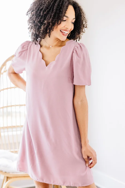 Best Deals Thankful Memories Mauve Pink Shift Dress