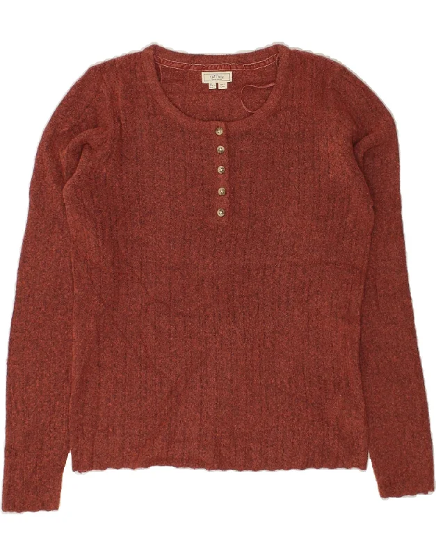 Final Markdown FAT FACE Womens Boat Neck Jumper Sweater UK 12 Medium Maroon Acrylic