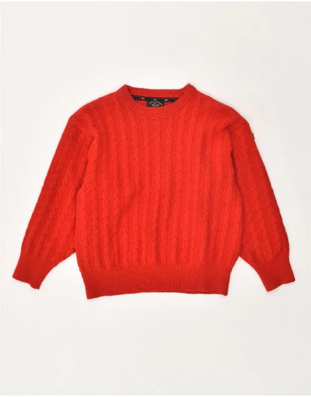 Final Sale PAUL & SHARK Womens Boat Neck Jumper Sweater UK 16 Large Red
