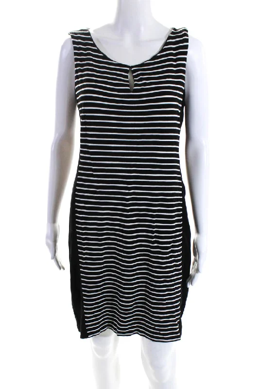 Final Clearance Lafayette 148 New York Women's Scoop Neck A-Line Mini Dress Stripe