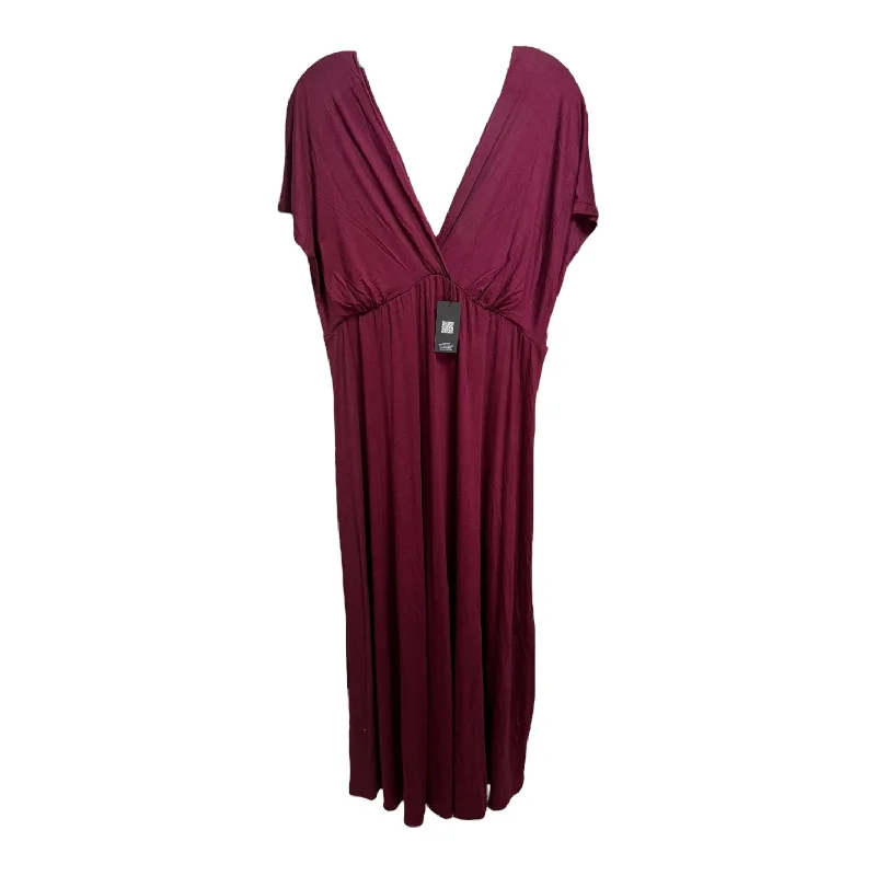 Deep Discounts Dress Casual Maxi By 24seven In Maroon, Size: 2x