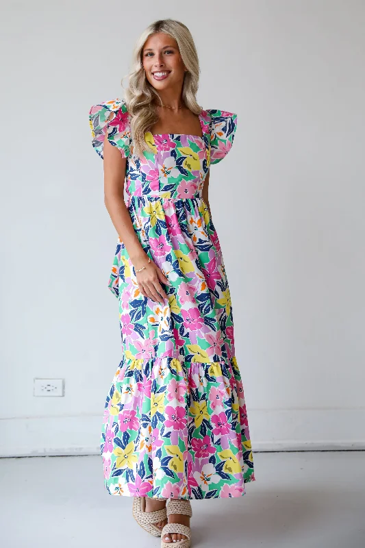 Midnight Sale FINAL SALE - Darling Concept Pink Floral Maxi Dress