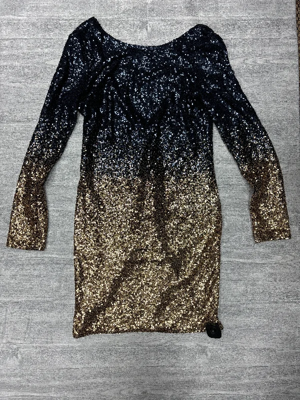 Doorbuster Deal Dress Party Short By Fashion Nova In Blue & Gold, Size: 2x