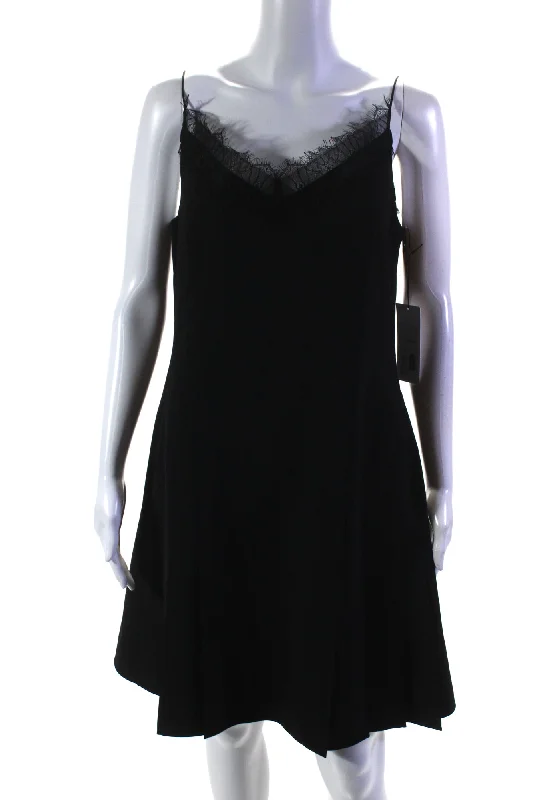 Weekend Special Adeam Womens Punk Lace Trim Spaghetti Strap Cami Dress Black