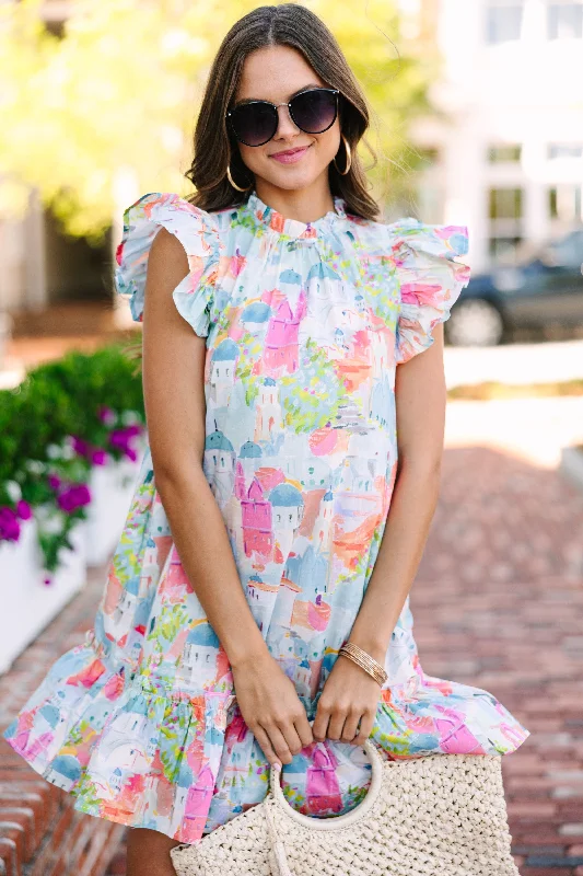 Get It Before It’s Gone New To Town Ivory White Abstract Dress
