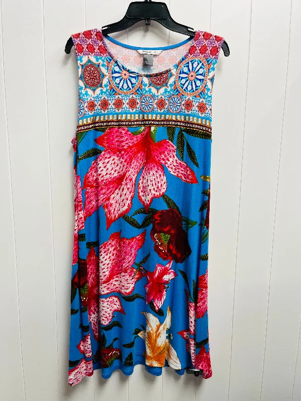Clearance Event Dress Casual Short By Desigual In Blue & Red, Size: Xxl