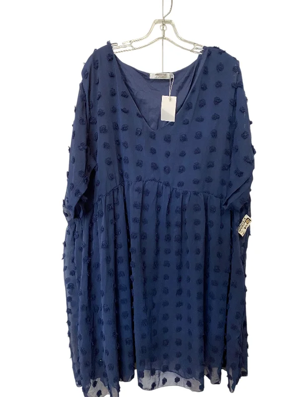 Overstock Dress Casual Midi By Clothes Mentor In Blue, Size: 5x