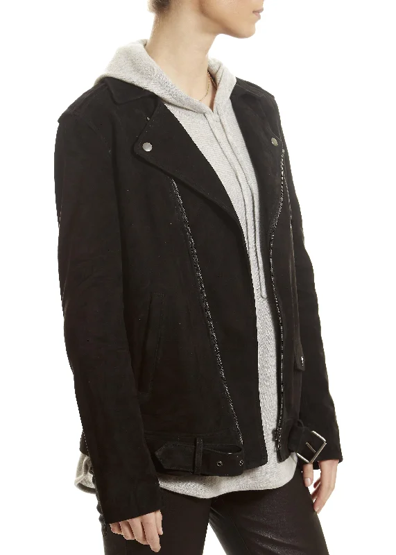 Huge Savings Black Biker Suede Jacket