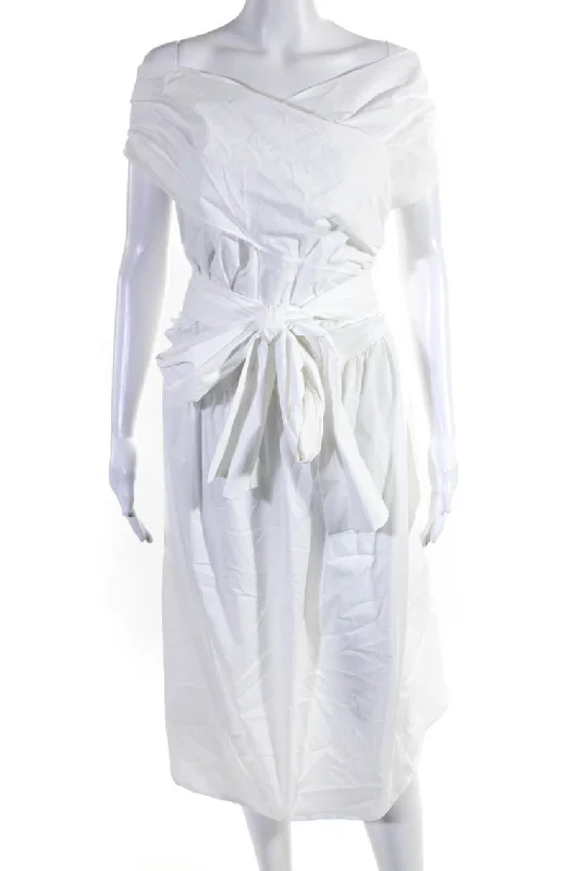 Early Bird Discount Altuzarra Womens Sleeveless Belted A Line Sun Dress White Cotton Early Bird Discount Altuzarra Womens Sleeveless Belted A Line Sun Dress White Cotton