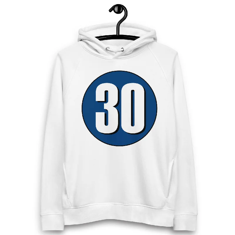 Clearance Event Unisex pullover hoodie: White on Navy Blue 30
