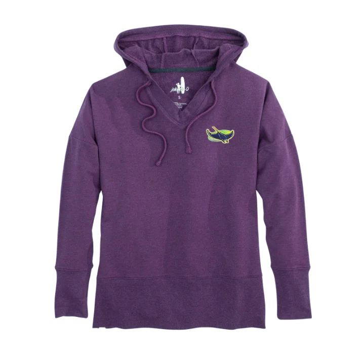 Limited Time Devil Rays Women's Johnnie-O Purple Carrie V-Neck Hoodie