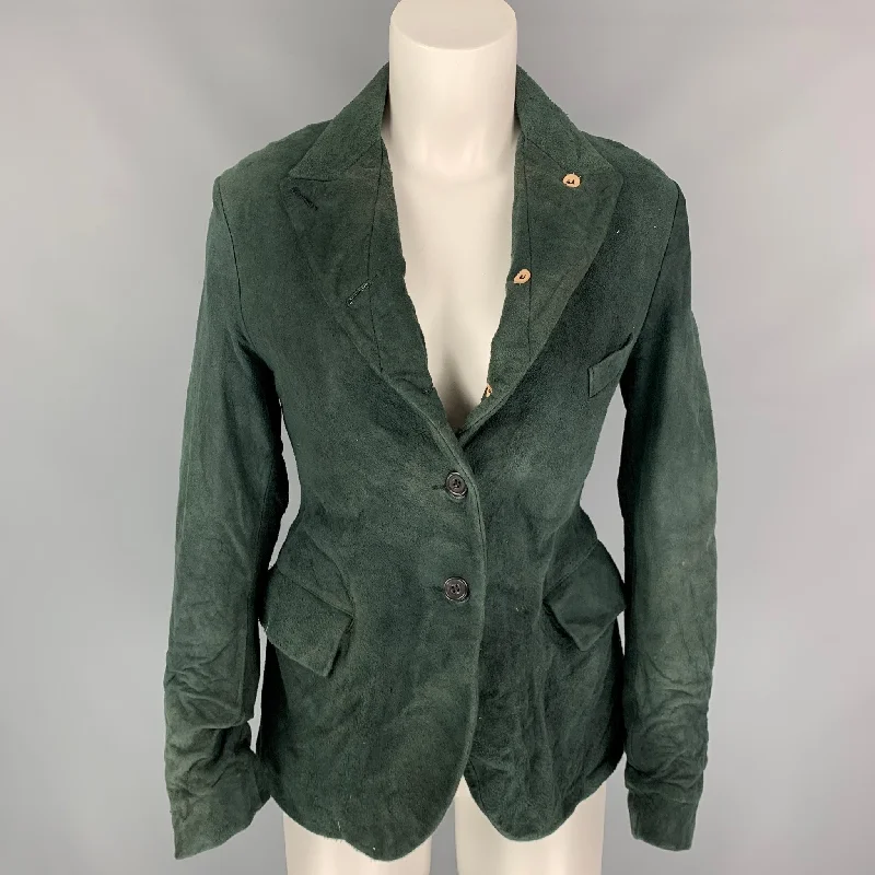 Price Blitz PAUL HARNDEN Size M Green Boiled Suede Jacket