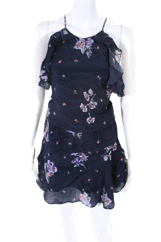 Stock Clearance Karina Grimaldi Womens Floral Print Ruffle Trim Sleeveless Dress Navy Stock Clearance Karina Grimaldi Womens Floral Print Ruffle Trim Sleeveless Dress Navy
