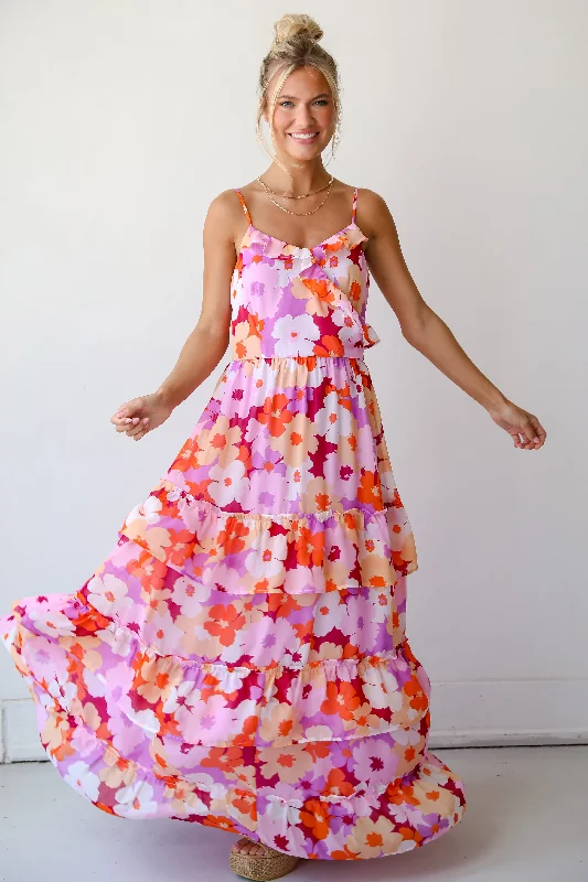 Season Finale Sale FINAL SALE - Proof Of Perfection Lavender Floral Maxi Dress