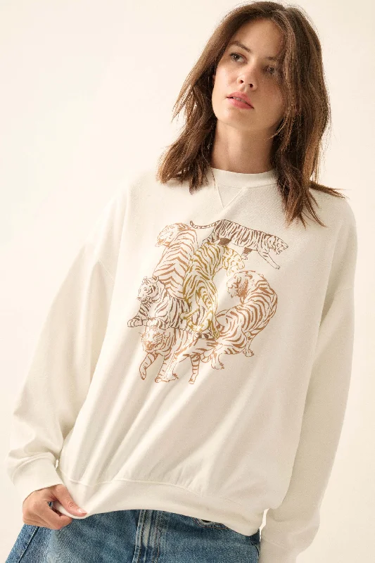 Final Clearance Tiger Troupe Oversize Graphic Sweatshirt