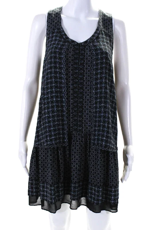 Today’s Deal Proenza Schouler Womens Silk Abstract Print A Line Dress Black