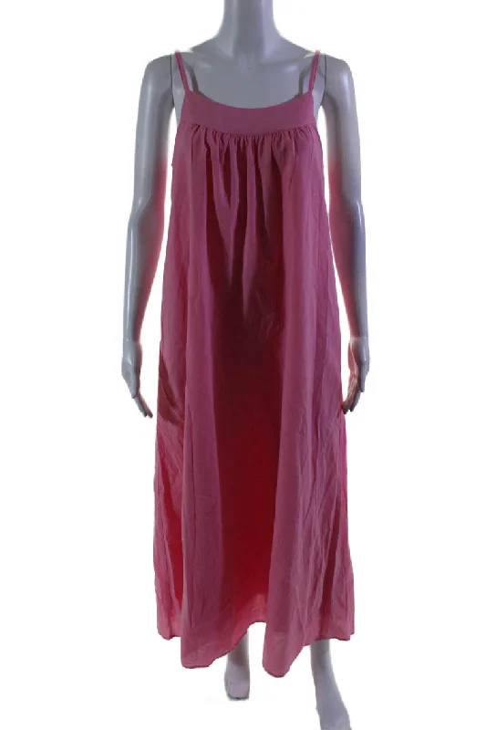 Limited Availability Xirena Womens Cotton Poplin Lined Sleeveless Mid Calf Cami Dress Pink