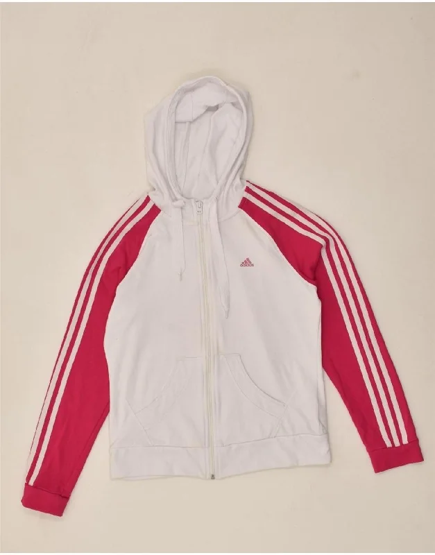 Price Buster ADIDAS Womens Zip Hoodie Sweater UK 14 Medium White Colourblock Polyester Price Buster ADIDAS Womens Zip Hoodie Sweater UK 14 Medium White Colourblock Polyester