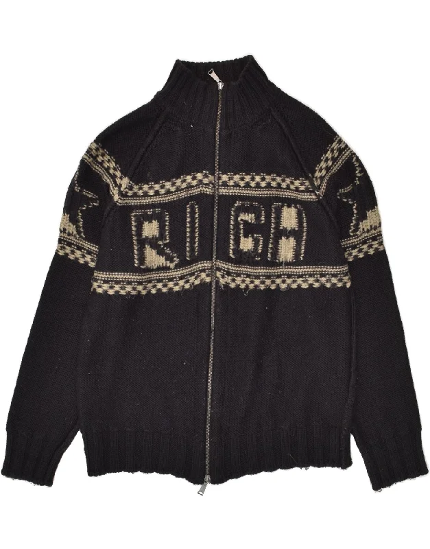 Friends and Family Sale RICHMOND Womens Graphic Cardigan Sweater UK 20 2XL Black