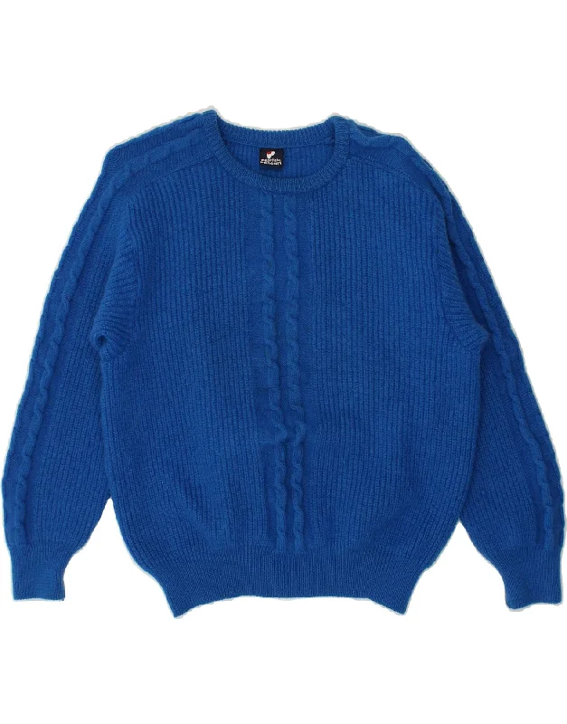 Great Bargains VINTAGE Womens Boat Neck Jumper Sweater IT 48 XL Blue Wool