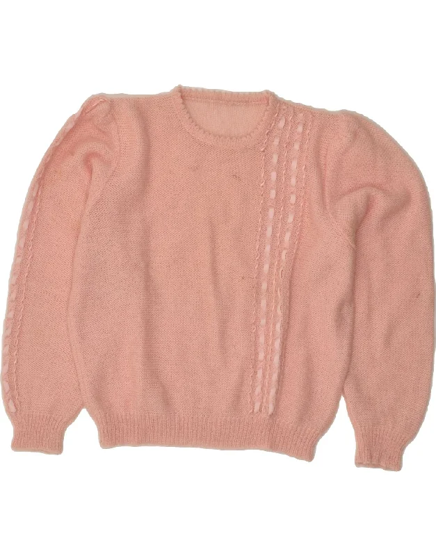 The Best Prices VINTAGE Womens Crew Neck Jumper Sweater UK 14 Large Pink