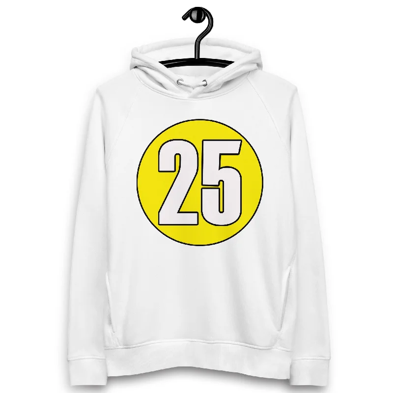 Can't Be Beat Unisex pullover hoodie: White on Yellow 25