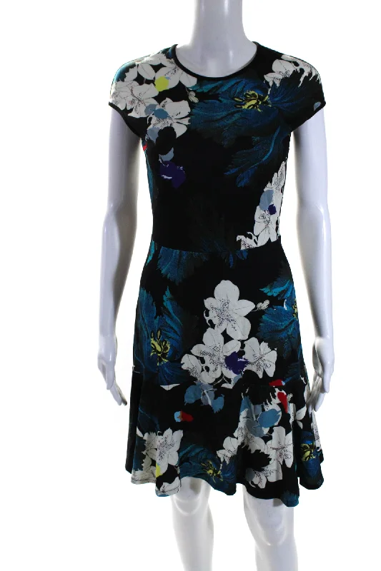 Online Exclusive Erdem Womens Black Floral Crew Neck Zip Back Sleeveless Shift Dress Online Exclusive Erdem Womens Black Floral Crew Neck Zip Back Sleeveless Shift Dress