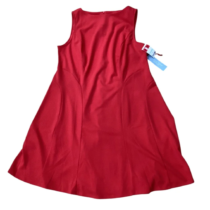 Blowout Sale Dress Casual Midi By London Times In Red, Size: 1x