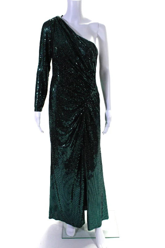 Today’s Deal Mac Duggal Womens One Shoulder Front Slit Ruched Evening Gown Black Blue Today’s Deal Mac Duggal Womens One Shoulder Front Slit Ruched Evening Gown Black Blue