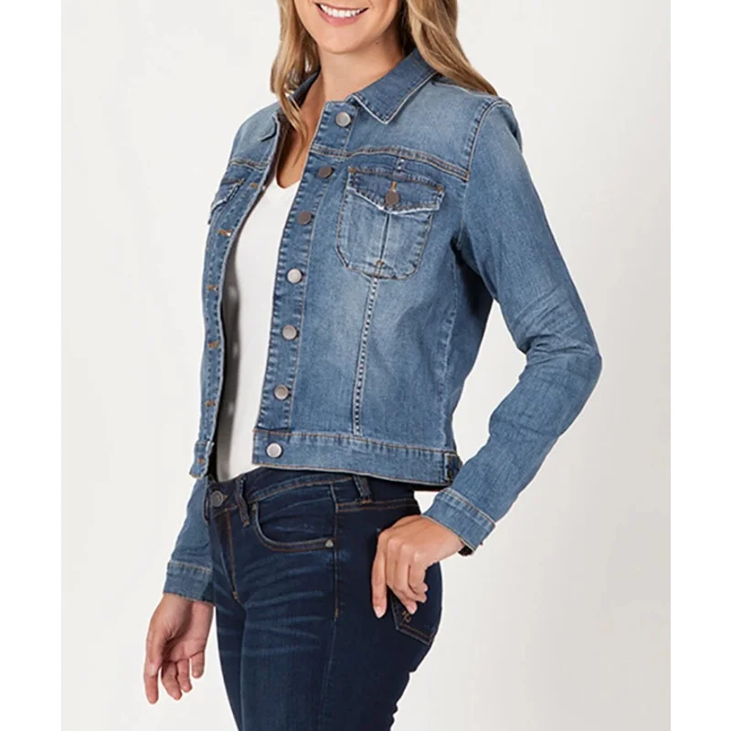 Doorbuster Deal KUT FROM THE KLOTH Women's Amelia Denim Jacket XS Blue Button Up NWT