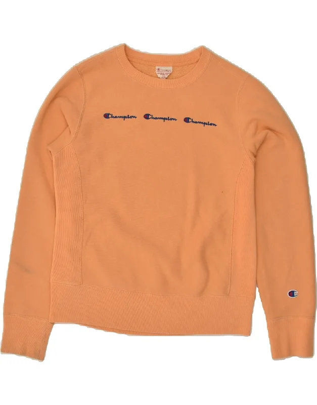 Exclusive Deal CHAMPION Womens Reverse Weave Graphic Sweatshirt Jumper UK 6 XS Orange Exclusive Deal CHAMPION Womens Reverse Weave Graphic Sweatshirt Jumper UK 6 XS Orange