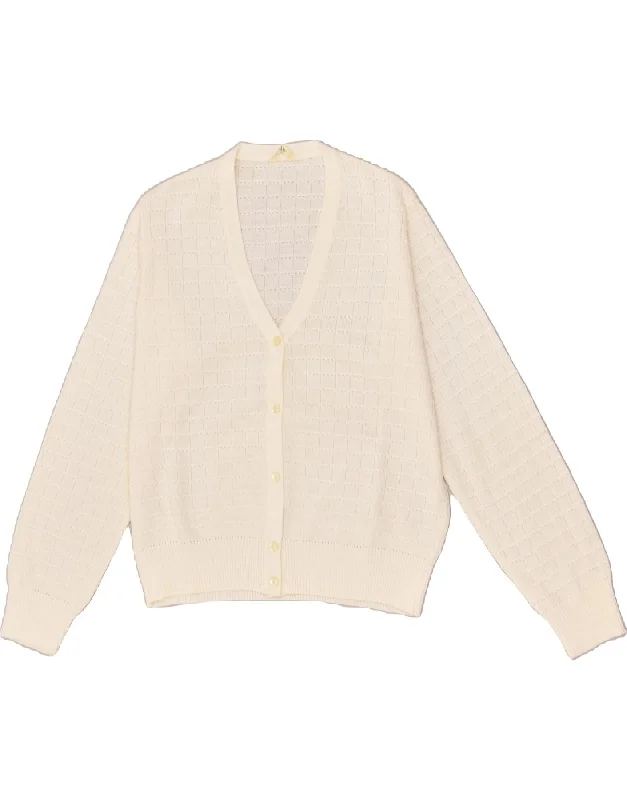 Midnight Sale VINTAGE Womens Cardigan Sweater UK 14 Large Beige